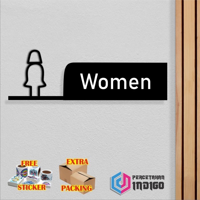 

Murah Papan tanda akrilik sign board Toilet Women Elegan