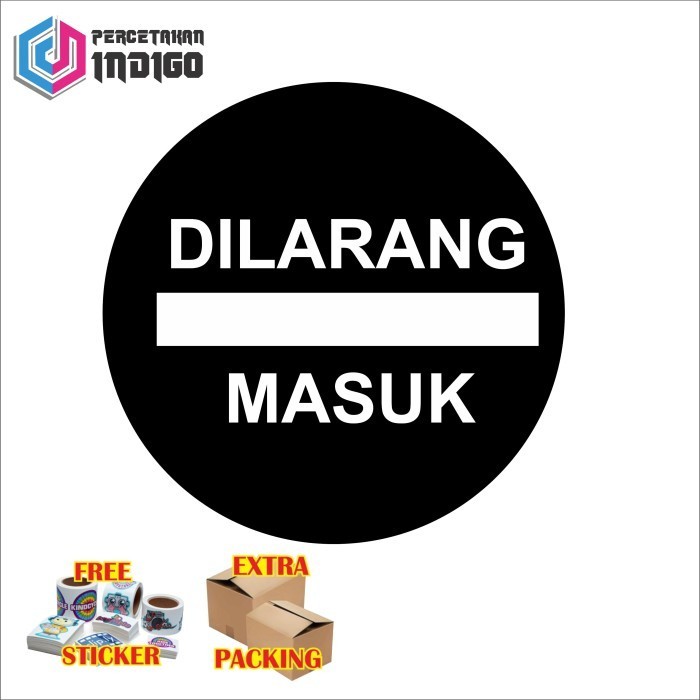 

Grosir papan tanda sign board bulat dilarang masuk hitam Elegan