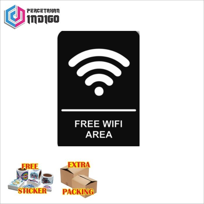 

Murah papan tanda sign board free wifi area Keren