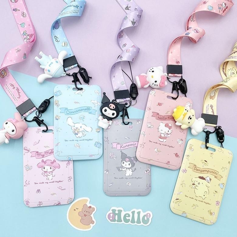 

hj-64 Kalung Holder Kartu Lucu Karakter Sanrio / ID Card Holder Name Tag Sanrio Lanyard Premium