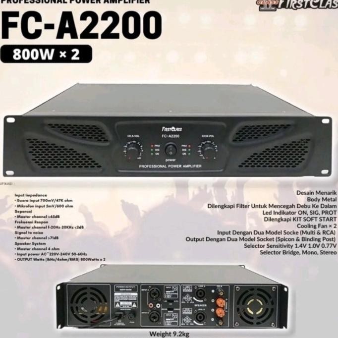 Power Amplifier Firstclass FC A2200 / FIRSTCLASS FCA2200 / FCA 2200