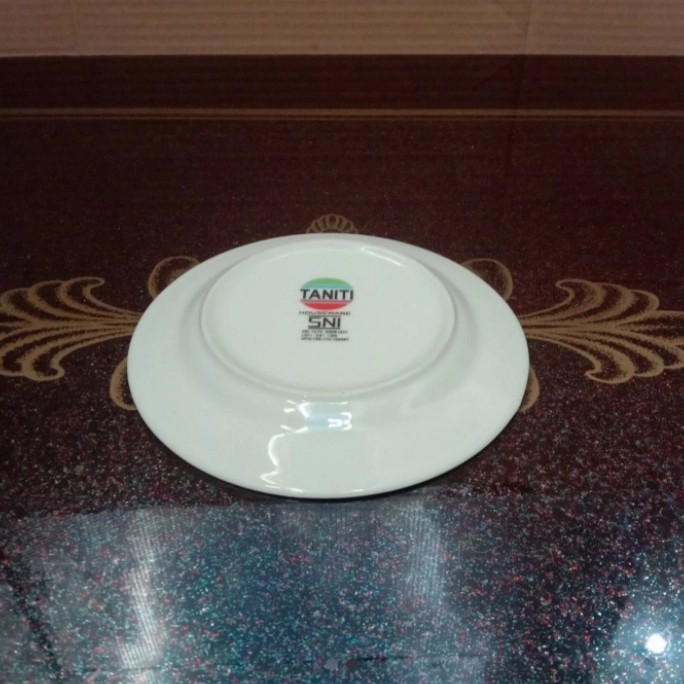 Ede Piring Ceper Keramik Polos List Emas 6 Inch Taniti ( Perlusin )