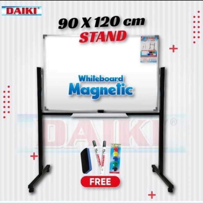 

Daiki Whiteboard Magnetic Standing Single Face 90 x 120 cm/80 x 120 cm