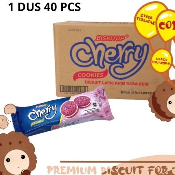 

Biskitop - (1 Dus) Cherry Cookies 60G Biskuit Anak Rasa Buah Cherry