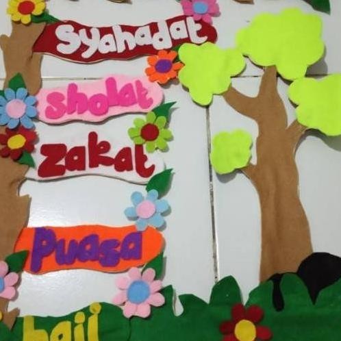 Ready Sto Rukun Islam Dekorasi Dinding Kerajinan Flanel