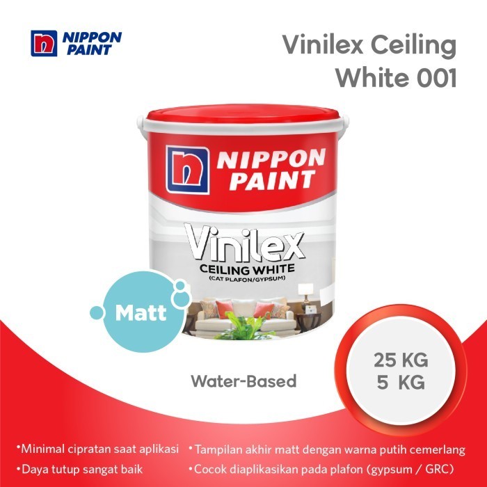 NIPPON VINILEX CEILING WHITE -25KG-CAT PLAFON & GYPSUM NIPPON PAINT