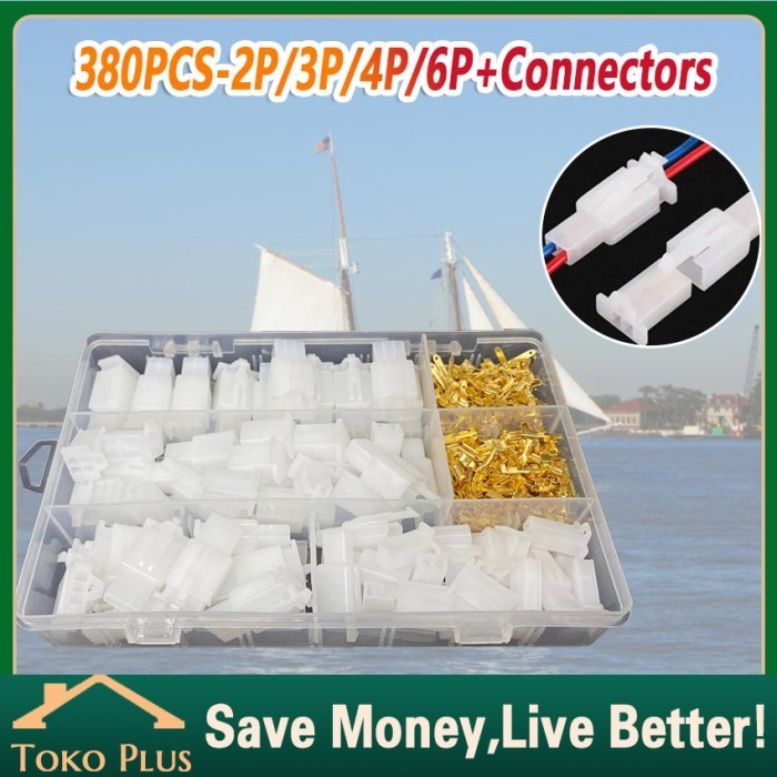 380Pcs Skun Kabel 2-6Pin Soket Terminal Kabel Kuningan Motor Otomotif