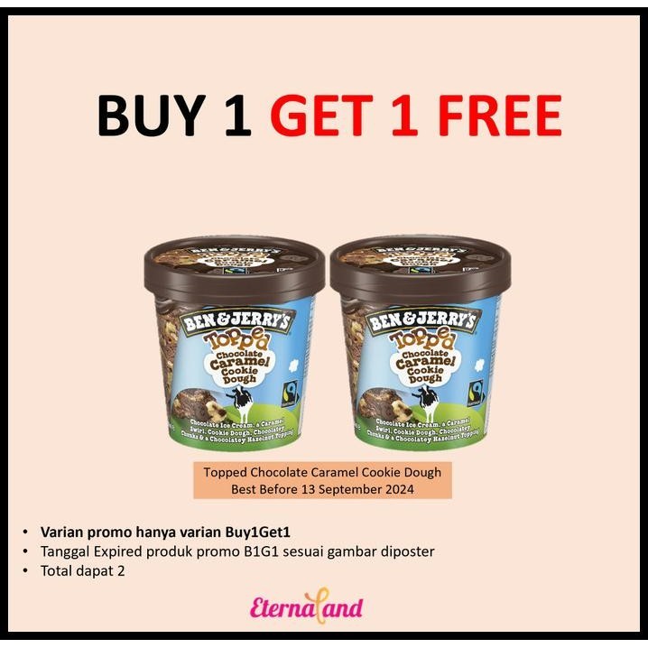 

Ben & Jerry Topped Chocolate Caramel Cookie Dough Ice Cream