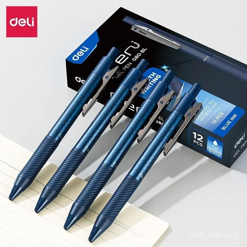 

Deli 12pcs Ballpoint Pens Refill Signing 0.7mm Press Type Pen Blue Ink for Office School Writing Tools Stationery Ball Point Pen LGAO