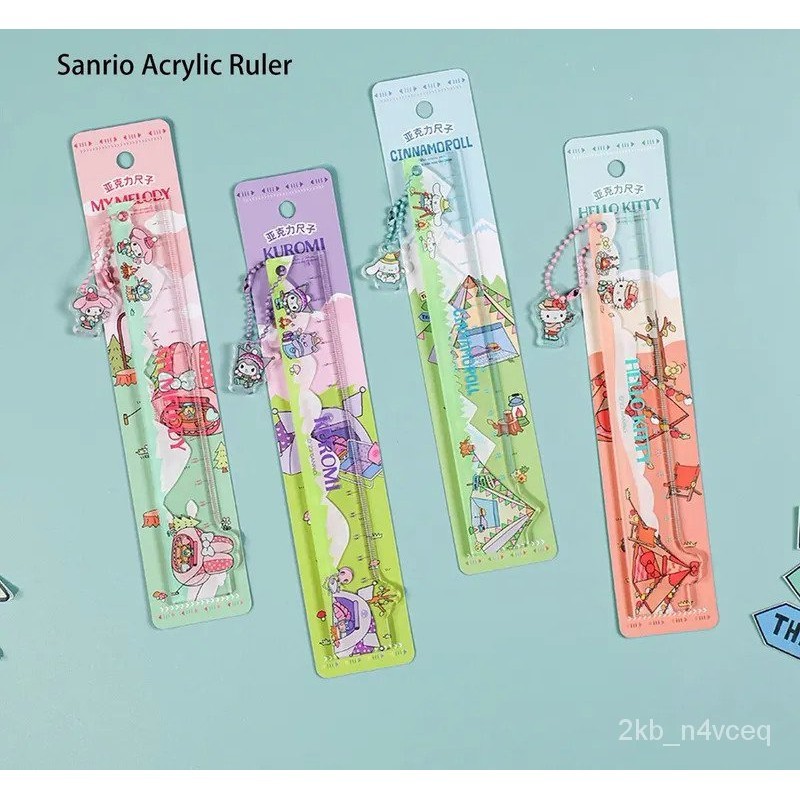 

1pc Sanrio Acrylic Ruler Kuromi Mymelody Cinnamoroll Hellokitty Cute Cartoons Ruler Drafting Tool School Supplies Stationery A6E2