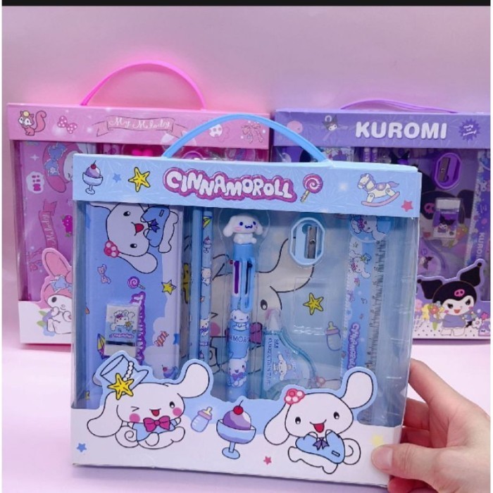 

PAKET STUDY SET SET ALAT TULIS MOTIF KUROMI CINAMOROLL MELODY 8026