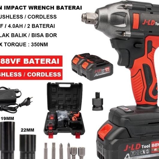 D Mesin Bor Impact Baterai Torsi Besar 88Vf Impact Wrench Brushless
