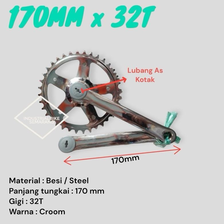 Promo CRANK SEPEDA TREX 32T ROTEL GIR DEPAN 32 T GEAR SEPEDA MINI FEDERAL FIXIE CITY BIKE [brbr02]