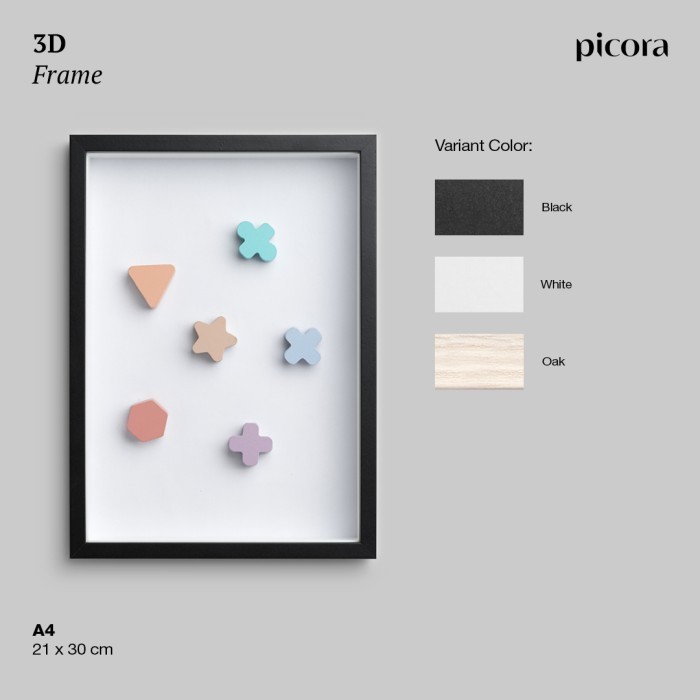 

Ready Picora 3D Frame A4 (21X30Cm) Gift Bingkai Foto Kado Scrapbook Mahar