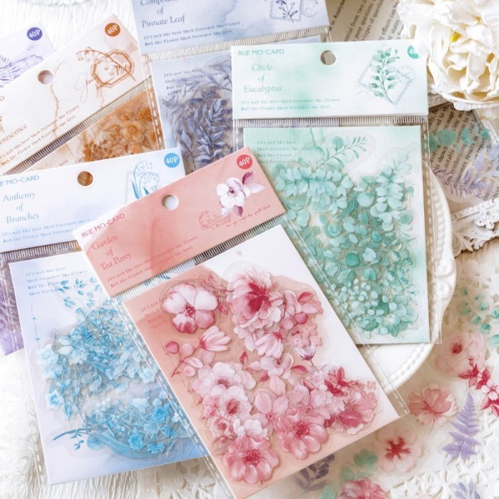 

Ready 40Pcs Mo Pet Flower Sticker / Stickers Stiker Diy Scrapbook Bujo