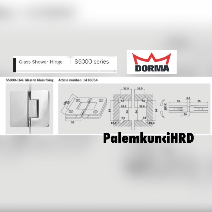 ENGSEL SHOWER DORMA S 5000 KACA KE KACA 180