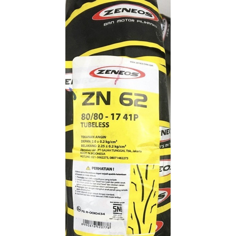 BAN ZENEOS ZN 62 80/80 RING 17 TUBELESS