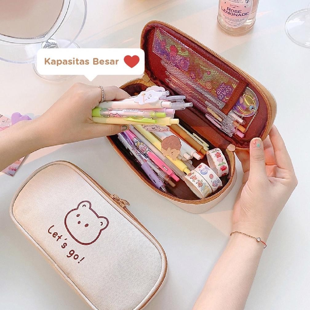 

MMA-1318 Mismi Annette Pencil Case Kotak Pensil Cute Bear Sekolah Perempuan Trendy - K1A Sale