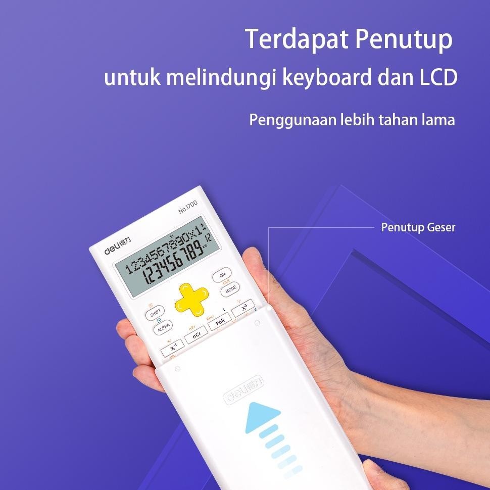 

jy-6 Deli Calculator Scientific Kalkulator 240 Fungsi Kalkulasi 3 Warna 1700 Murah