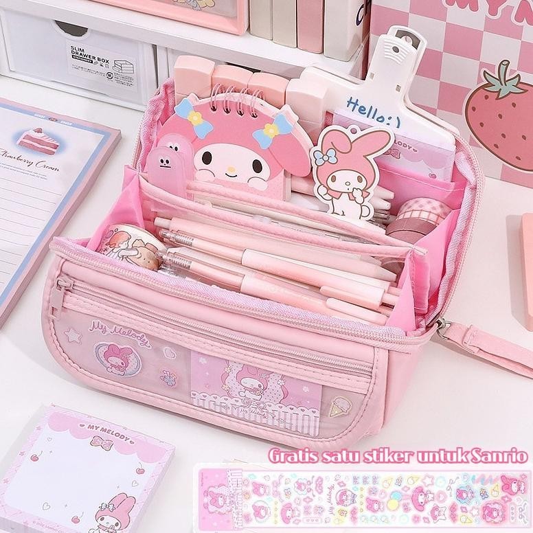 

wdr-75 CODSanrio Tempat Pensil Cinnamoroll Melody Kuromi Penyimpanan Alat Tulis Siswa Perlengkapan Sekolah Ins Kawaii Hadiah Lucu Terlaris