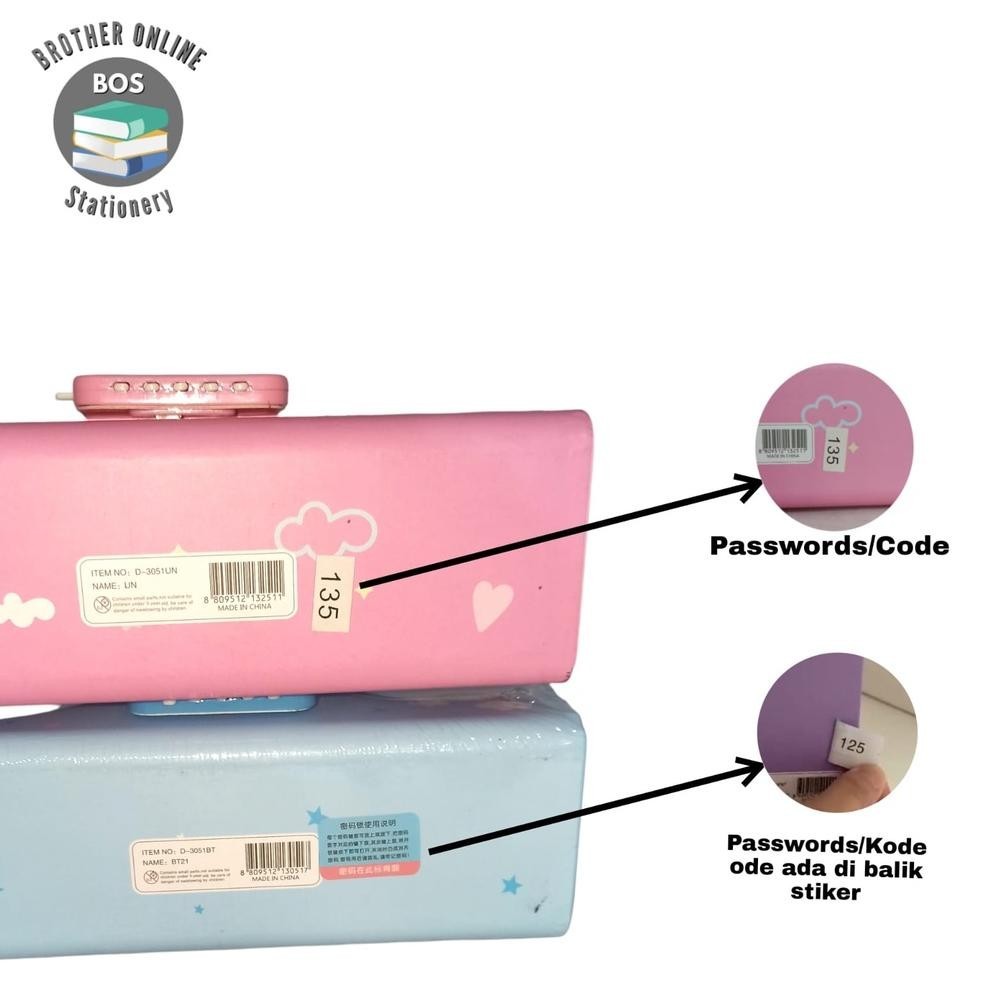 

jy-6 BOS Kotak Pensil Karton+Kunci Pin/Tempat Pensil/Pencil Case Locker Termurah