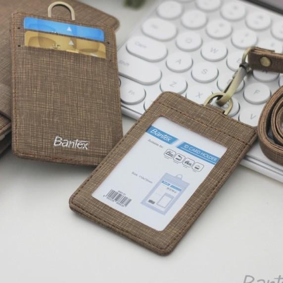 

Bantex Name Tag Id Card Holder Kulit Brown 8869 03 Tali Lanyard / Pcs