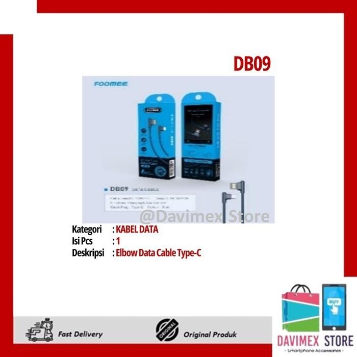 [ORI] FOOMEE DB09 Elbow Data Cable TypeC Kabel Data