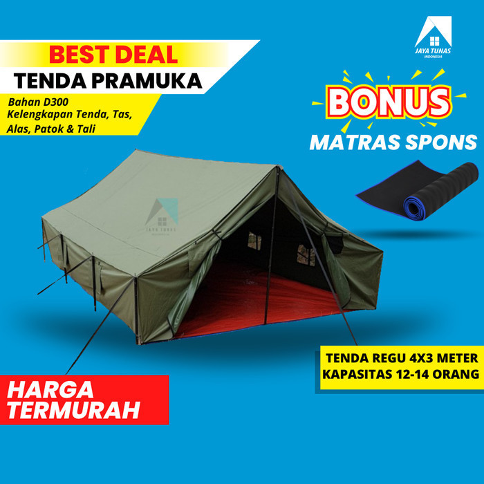 {DianShop} Tenda Pramuka / Tenda Regu Pramuka / Tenda Kemah / Tenda Pramuka 3x4 Diskon