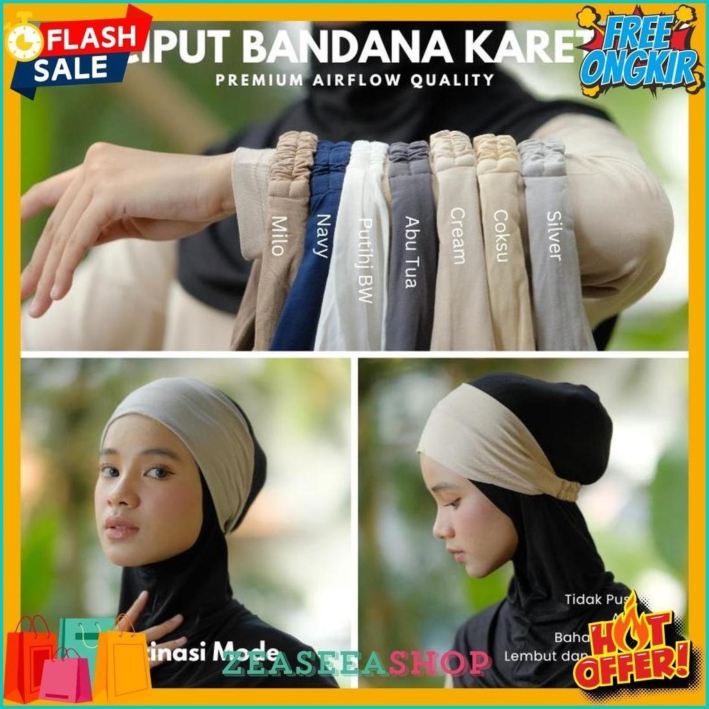 Cod Ciput Bandana Kaos Rayon / Bandana Kaos / Ciput Kaos / Uniqlo Berhijabco (Lagi Rame)
