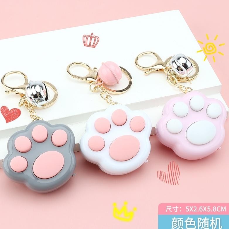 h-4 MS Fidget Toy Lovely Portable Funny Cat Paw Push Fidget Game Keychain Mainan Musik Mini Anak-ana