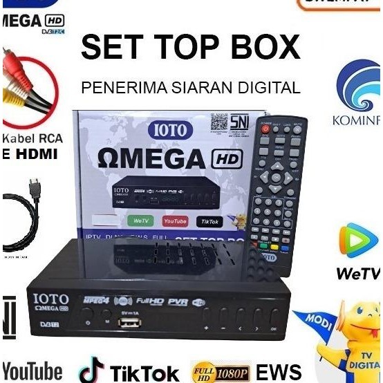 Set Top Box Ioto Omega Receiver Siaran Tv Digital Stb Dvb- Free Hd