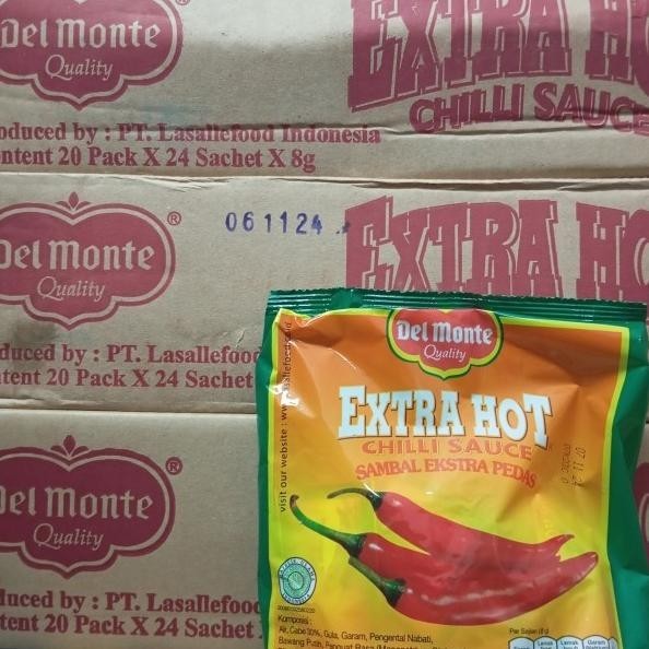 

Saus Sachet Delmonte Extra Hot / Chilli Sauce Delmonte (1Karton)