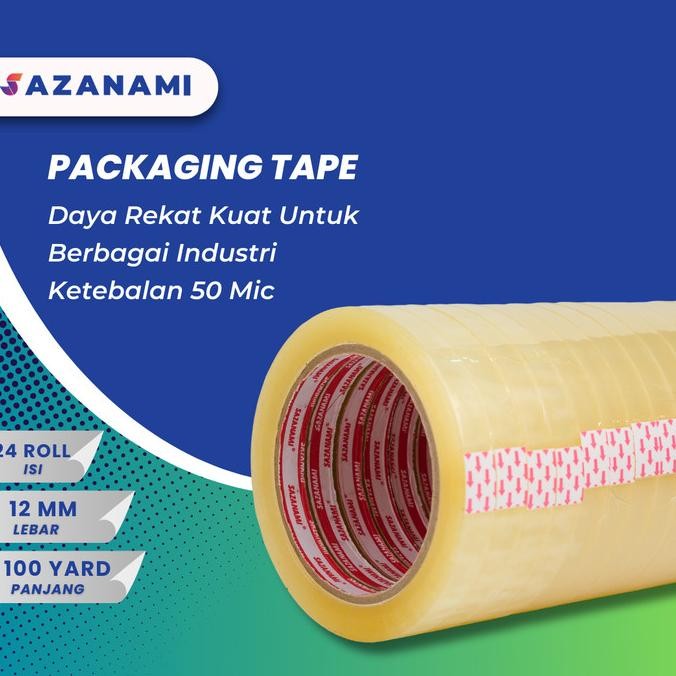 

Terbaru Isolasi Bening 12MM X 100Y sazanami 1/2" Inch lakban bening selotip saz4 Ayo Order