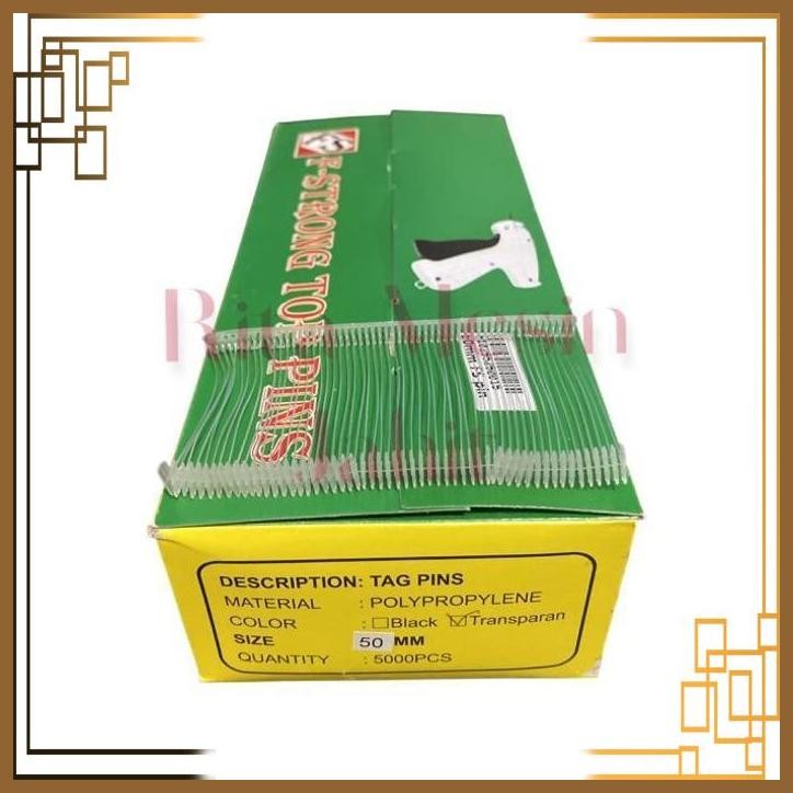 

[RMJ] 1 KOTAK ISI TAGPIN 50MM CLEAR TRANSPARENT 5000PCS