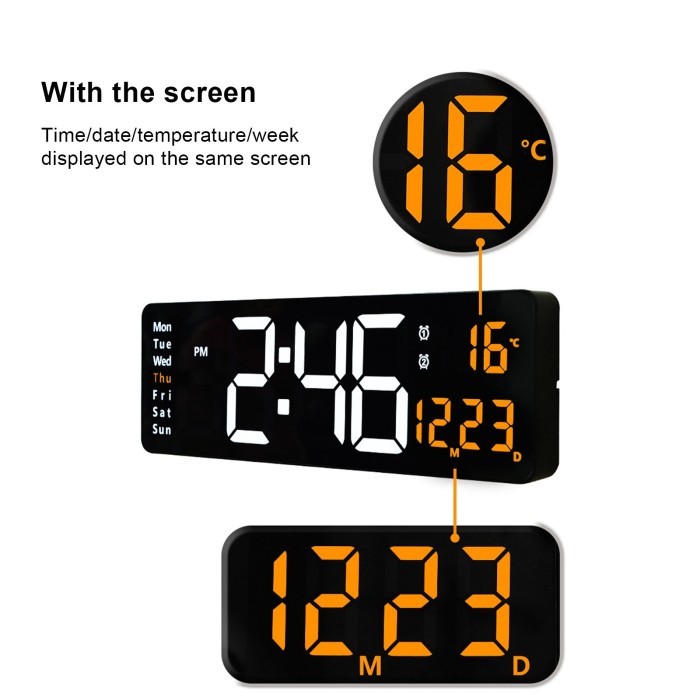 Jd-6629 Jam Dinding Digital Smart Alarm Led Digital Clock Modern