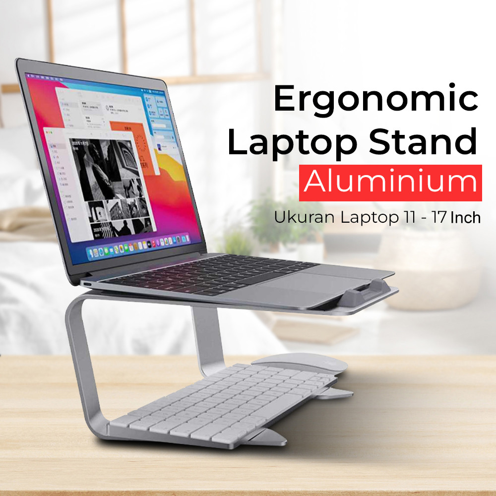 JieYou Ergonomic Laptop Stand Holder Aluminium - P49/cooler laptop/alas pendingin laptop/pendingin l