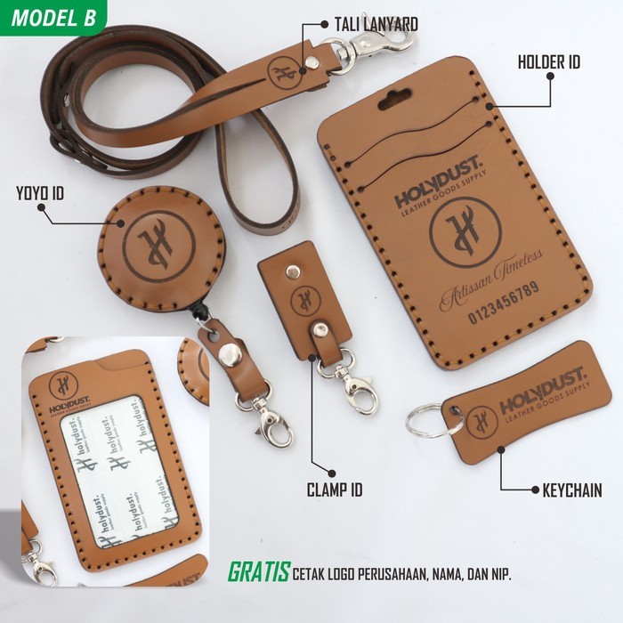 

[Dijual] Custom Id Card Holder Kulit Dan Yoyo Id Name Tag Kulit Asli