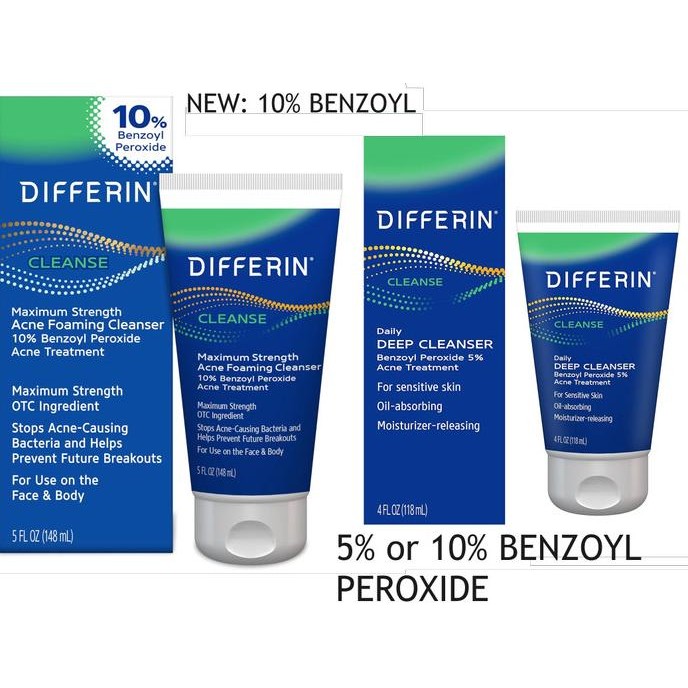 Differin Daily Deep Cleanser Acne Fash Wash Benzoyl Peroxide Sensitive _ - original