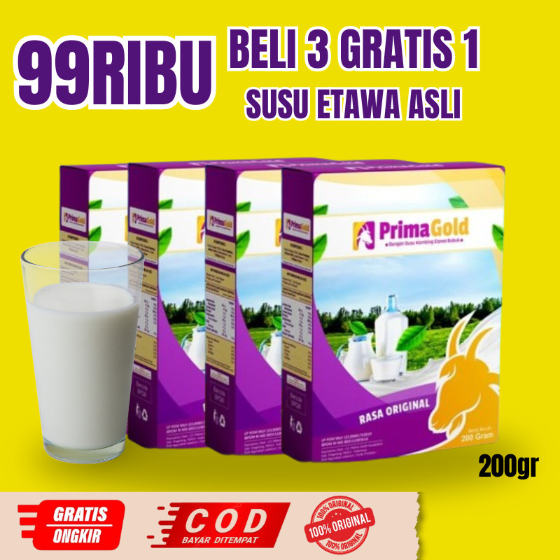 

Susu Kambing Etawa Primagold PAKET 4 BOX Bermanfaat Obat Asam Lambung Dan Asma Sudah BPOM Memperkuat Tulang Promo P8W2 Halal Tinggi Kalsium Viral Gratis Ongkir T