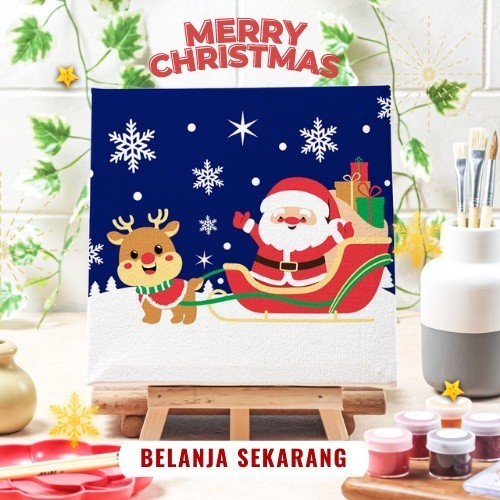 

Azalia Paint By Number Santa Diy Painting Canvas 20X20 Alat Lukis Merry