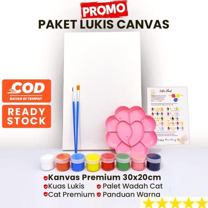Azalia Luar Biasa Paket Alat Lukis Lengkap 1 Set Kanvas