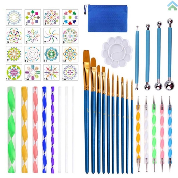 

Azalia 44Pcs Set Alat Lukis Dotting Mandala Multifungsi Untuk Kerajinan Tanga