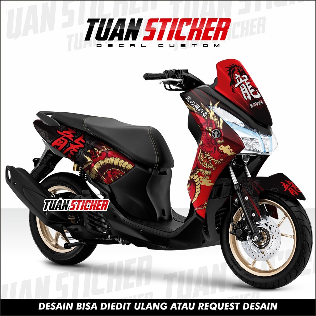 Sticker Striping Decal Yamaha Lexi, Sticker Decal Lexi, cetak sticker lexi, striping lexi dragons