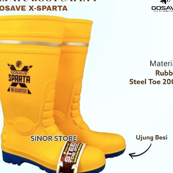 Sepatu Boot Safety X-Sparta Gosave Ujung Besi Dan Dsole Steel Plate