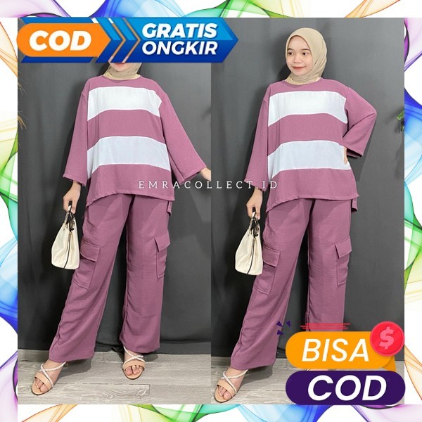 Setcel Muslim Long Tunik Fashion Muslim Set Viral Ootd Cewek Terbaru 2023 Stelan Perempuan Kekinian 