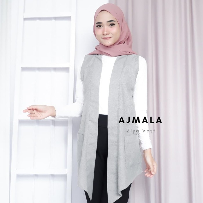 Syahidah - Ziya Vest Long Outer Rompi Panjang Cardigan Tanpa Lengan Bolero Blazer