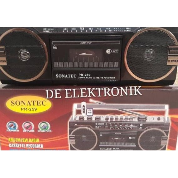 Tape Kaset Pita Sonatec Pr-259 Usb Sd Radio Baru