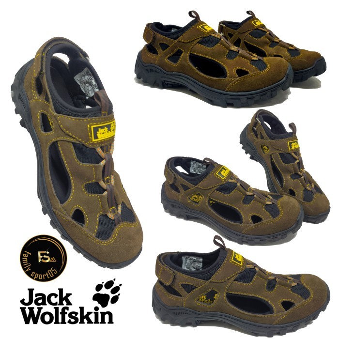 {DianShop} Sepatu Sepeda Gowes Mtb/Hiking Outdor/Sandal Gunung Pria Jack Wolfskin - Cokelat 39 Disko