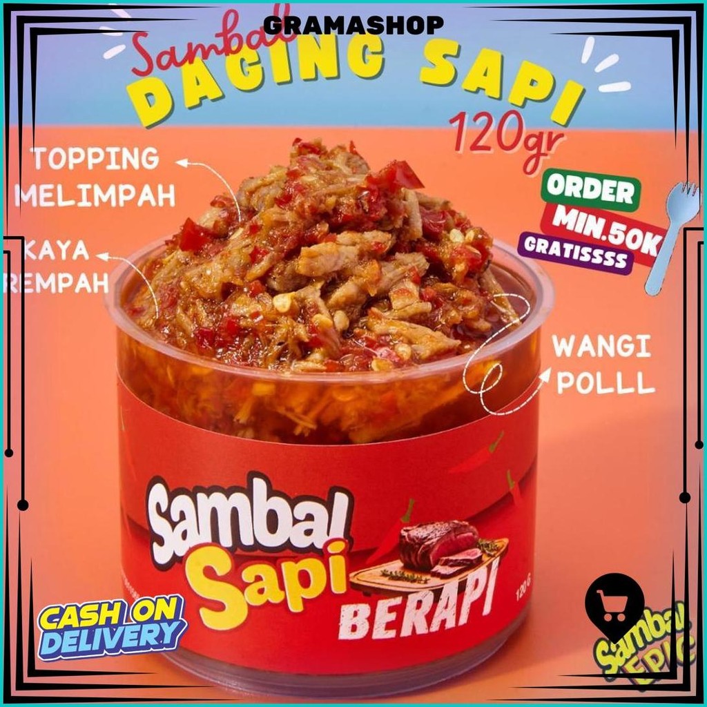 

Sambal Daging Sapi/Ayam Suwir/Ikan Cakalang/Cumi/Ikan Teri/Sambel Sambalepic Spesialis Sambal Lauk D Cod
