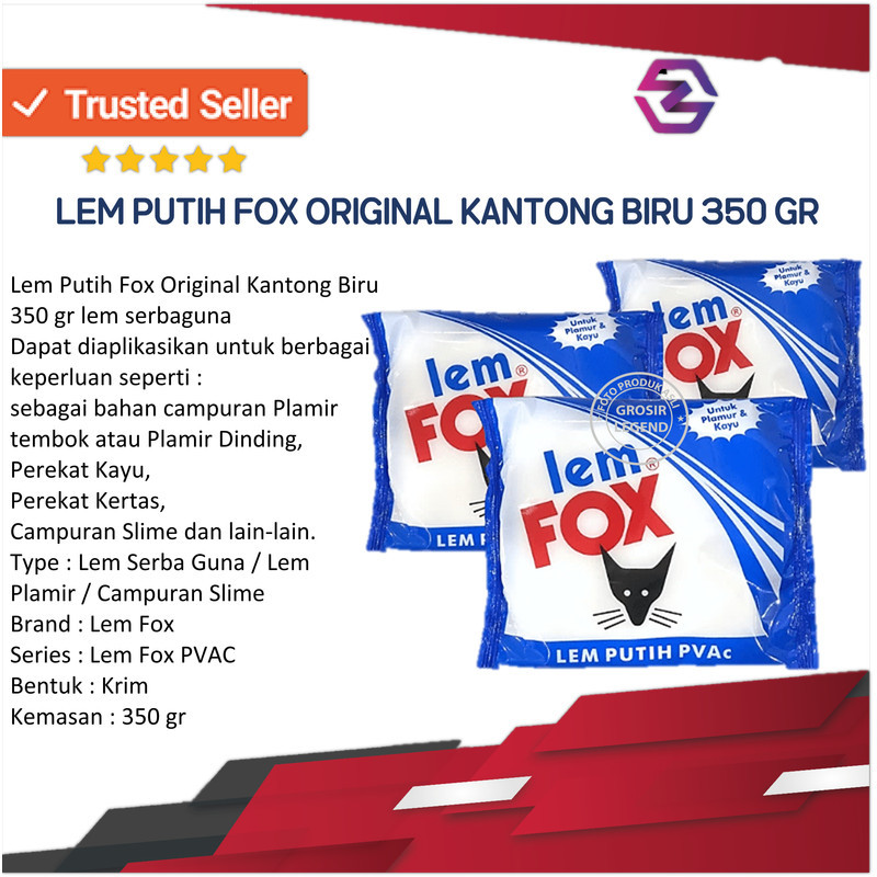 

Lem Fox Putih Original Kantong Biru Kemasan - 350gr